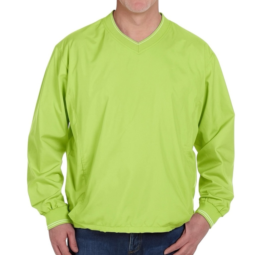 North‎ End Pullover Windbreaker Mens Large Green Good V-Neck Mesh Trim